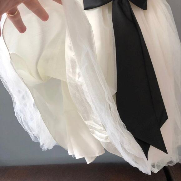 David's bridal tulle Flower Girl Dress detachable satin large bow sash size 7 - Picture 9 of 11